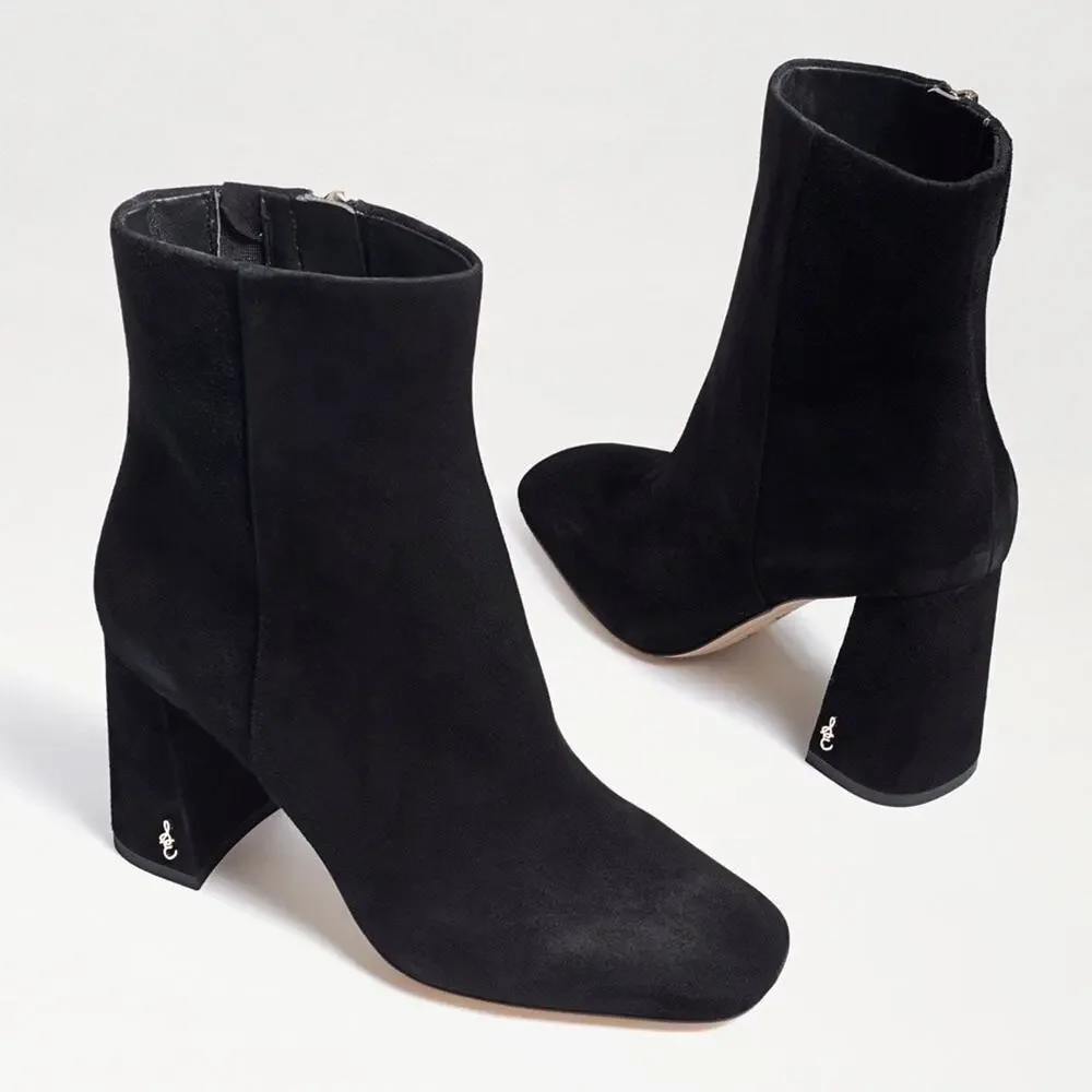 Sam Edelman Black Suede Codie Square Toe Bootie